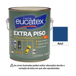 EUCATEX EXTRA PISO ACR PRE FOSCO AZUL 3,6L - 03087 - GS Tintas