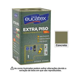 EUCATEX EXTRA PISO ACRI PRE FOSCO CONCRETO 18L - 0... - GS Tintas