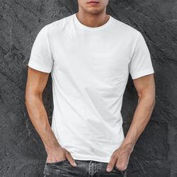Camiseta Básica Masculina 100% algodão 30.1 (CM01-LISA) - Branco