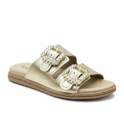 Chinelo Beira Rio ref. 8528.102.9569 - dourado - Gustavo Calçados