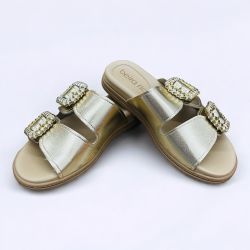 Chinelo Beira Rio ref. 8528.102.9569 - dourado - Gustavo Calçados