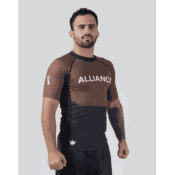 RASHGUARD MANGA CURTA BROWN BELT - ALR06-BROWN - HELITZIA
