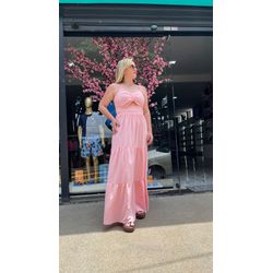 VESTIDO ISABELA LONGO DE ALÇA LANÇAMENTO - ROSA - ... - HILDA COSTA