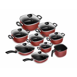 Conjunto 9 Peças Quadradas Patolux Antiaderente Ve... - HOMEUTIL