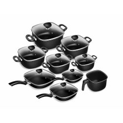 Conjunto 9 Peças Patolux Antiaderente Preto - 1139 - HOMEUTIL