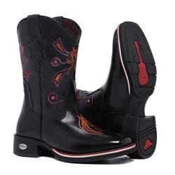 Bota Texana égua bordada - 4180-PRETO - Calçados Amarok