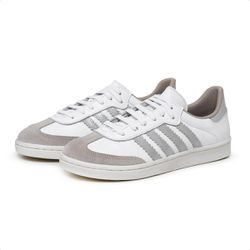 Tenis De Couro Vitória Cor: Branco/Prata - Mister Couros