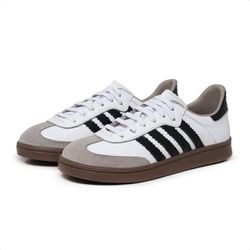 Tenis De Couro Vitória Cor: Branco/Preto - Mister Couros
