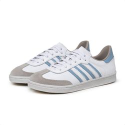 Tenis De Couro Fernanda Cor: Branco/Azul ceu - Mister Couros