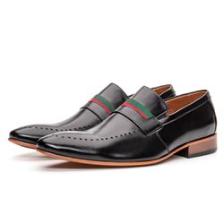 Sapato Loafer Com Gravata Premium - Preto - Mister Couros