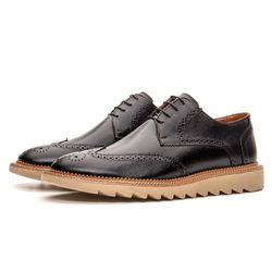 SAPATO CASUAL DERBY PREMIUM PRETO PALERMO 