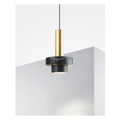 PENDENTE MARMORE PRETO E DOURADO PARA COZINHA - 46096 - BellaLuz | Lighting Store