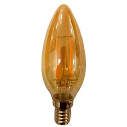 LAMPADA VELA LISA FILAMENTO VINTAGE 2W 100-240V E14 2200K - 16229 - BellaLuz | Lighting Store