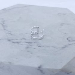 Piercing de Pressão Duplo Vazado Folheado em Prata... - IAIÁ Semijoias