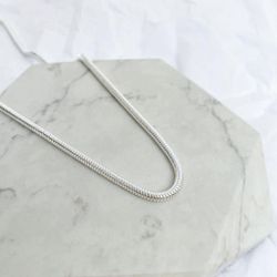 Colar Rabo de Rato 3mm 60cm Folheado em Prata 925 - IAIÁ Semijoias