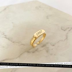 Anel Personalizável Vintage Regulável Banhado a Ou... - IAIÁ Semijoias