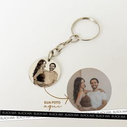 Chaveiro Medalha Personalizada Aço Inoxidável - IAIÁ Semijoias
