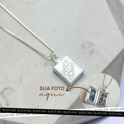Colar Relicário Livro com Foto Banhado a Prata 925 - IAIÁ Semijoias
