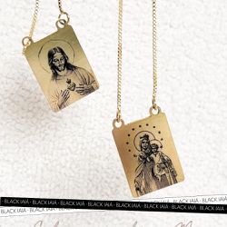 Colar Escapulário Personalizado M Folheado em Ouro... - IAIÁ Semijoias