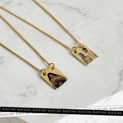 Colar Escapulário Personalizado P Folheado em Ouro... - IAIÁ Semijoias