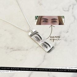 Colar Plaquinha Personalizada M Folheado em Prata ... - IAIÁ Semijoias