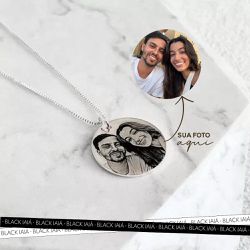 Colar Medalha G Personalizada Folheado em Prata 92 - IAIÁ Semijoias