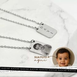 Colar Escapulário Personalizado Aço Inoxidável - IAIÁ Semijoias