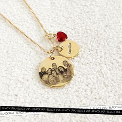 Colar Medalha M + P Personalizada Folheado em Ouro... - IAIÁ Semijoias