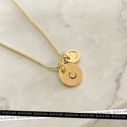 Colar Medalha P Personalizada Folheado em Ouro 18k - IAIÁ Semijoias