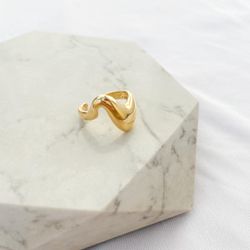 Anel Orgânico Encaixe Regulável Folheado em Ouro 1... - IAIÁ Semijoias