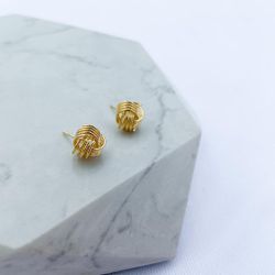 Brinco Nó P Folheado em Ouro 18k - IAIÁ Semijoias