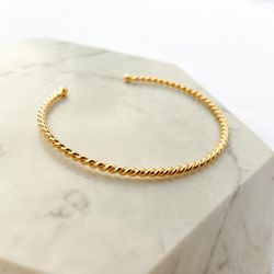 Bracelete Torcido Folheado em Ouro 18k - IAIÁ Semijoias