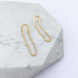 Brinco fio veneziana delicado Folheado em Ouro 18k - IAIÁ Semijoias