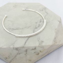 Bracelete Cravejado Folheado em Prata 925 - IAIÁ Semijoias
