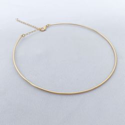Colar Choker Aro Fina Folheado em Ouro 18k - IAIÁ Semijoias