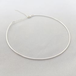 Colar Choker Aro Fina Folheado em Prata 925 - IAIÁ Semijoias