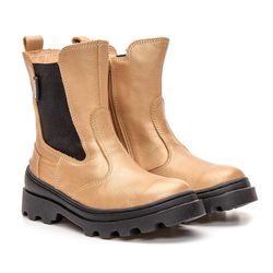 Bota Coturno Feminino Infantil Glitter Ouro e Pret... - Ia Ou