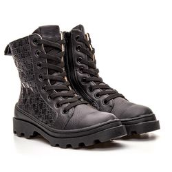 Bota Coturno Feminino Infantil e Juvenil Preto Gam... - Ia Ou