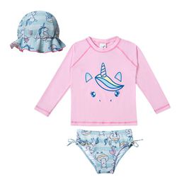 Conjunto 3 Peças Praia Kids UV50+ Unicórnio - Tip ... - Ia Ou