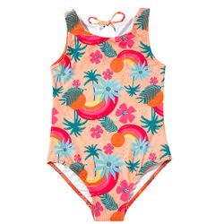 Maiô Kids Praia UV50+ Floral Laranja - Tip Top - 3... - Ia Ou