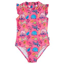 Maiô Kids Praia UV50+ Rosa Safari - Tip Top - 3276... - Ia Ou