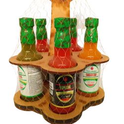 KIT MOLHO DE PIMENTA COM SUPORTE REDONDO FOGO MINE... - IGUARIAS DA CANASTRA