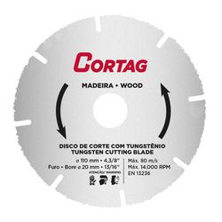 DISCO CORTE TUNGSTÊNIO PARA MADEIRA 110 MM - Impermix | Materiais de Construção