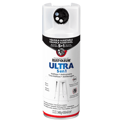 RUST OLEUM SPRAY ULTRA 5 EM 1 BRANCO FOSCO - Impermix | Materiais de Construção