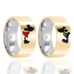 Par de Alianças de Moeda Personalizadas - M24K29 -... - Inova Jóias