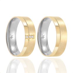 Par de Alianças de Moeda Foscas - MA1218 - MA1218 - Inova Jóias