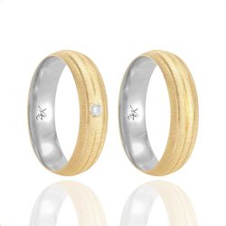 Par de Alianças de Moeda Foscas - MA1257 - MA1257 - Inova Jóias