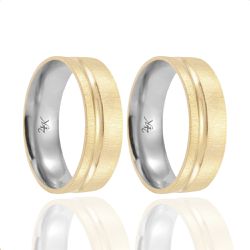 Par de Alianças de Moeda Foscas - MA1261 - MA1261 - Inova Jóias