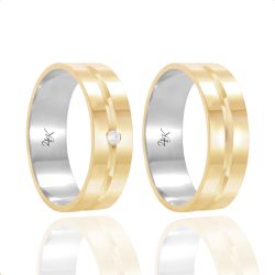 Par de Alianças de Moeda 5,7mm - MA1262 - MA1262 - Inova Jóias