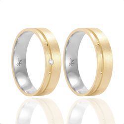 Par de Alianças de Moeda Foscas - MA1266 - MA1266 - Inova Jóias